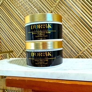 NIB!! D'OR24K Deluxe Shea Body Butter and Salt Scrub Set